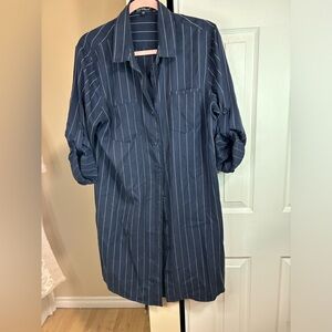 Velvet Heart oversized button down striped top size large